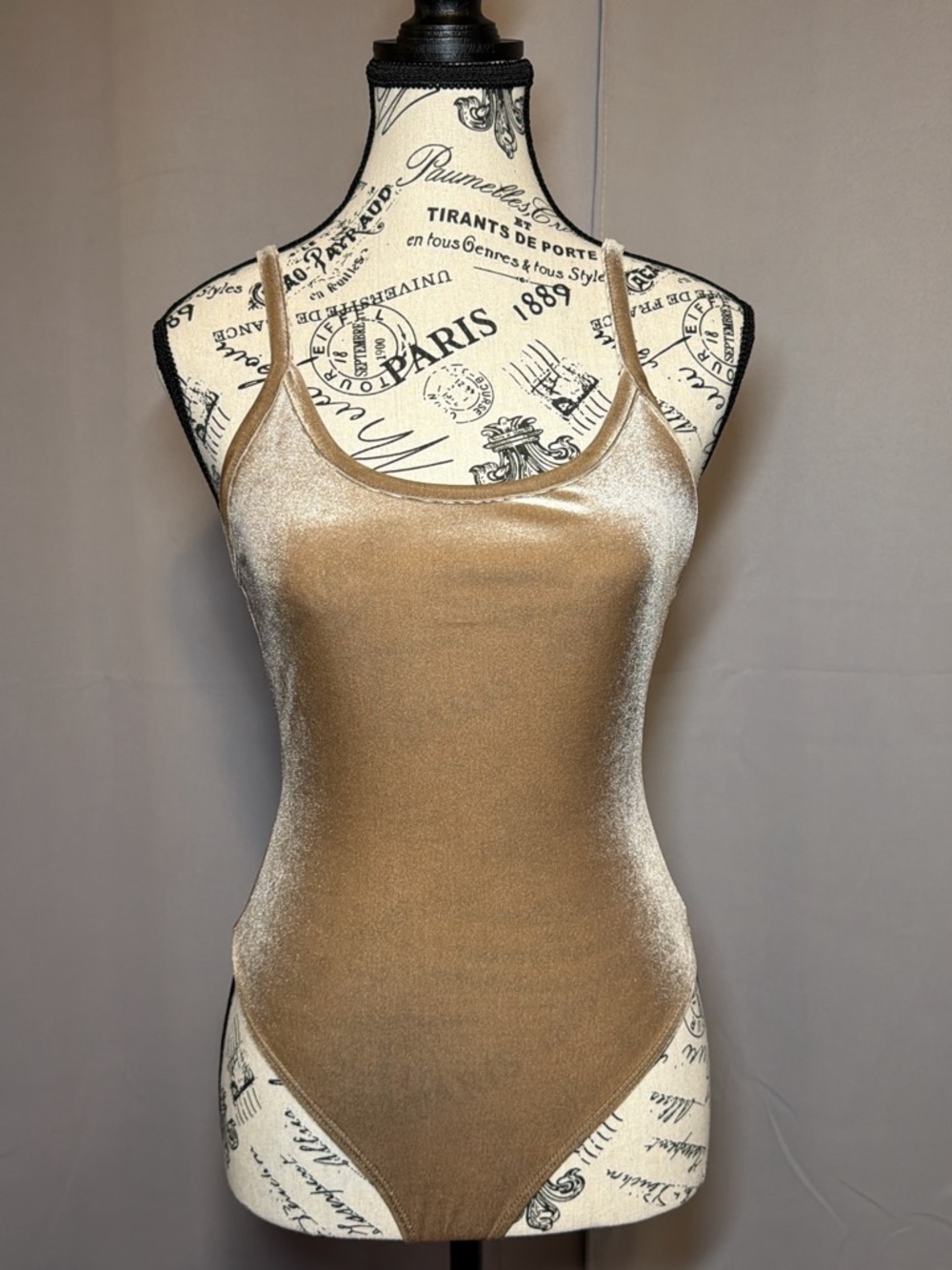 Forever 21 Metallic Gold Scoop Neck Bodysuit
